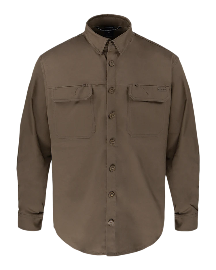 Banded Essential Camp Shirt- Marsh Brown
