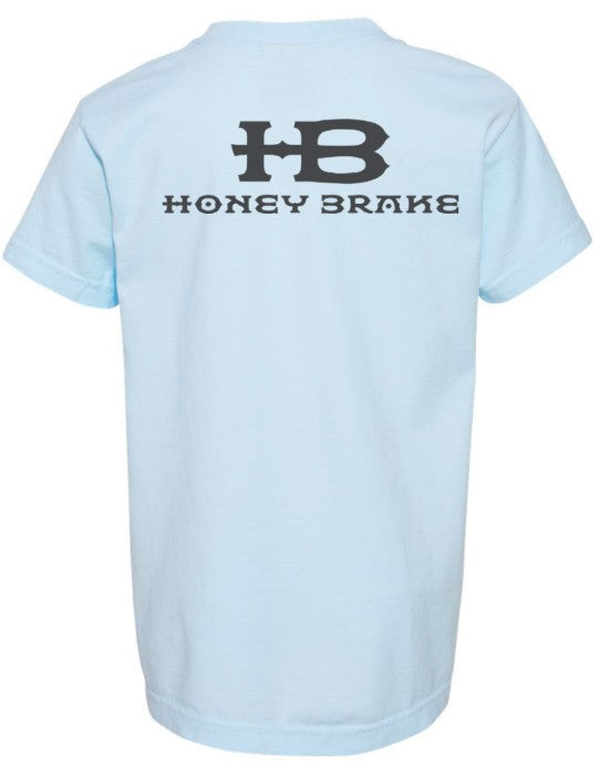 Honey Brake Logo SS Comfort Colors Tee Chambray Youth