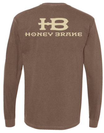 Honey Brake Logo LS Comfort Colors Tee Espresso