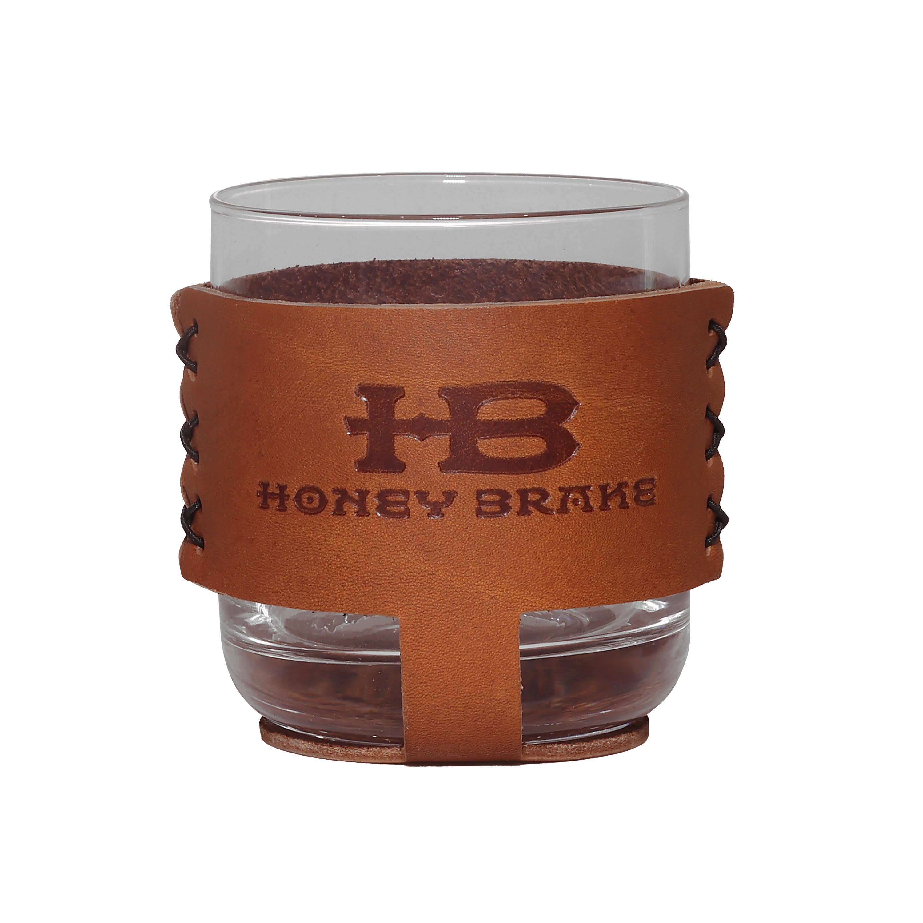 Honey Brake Leather Whiskey Glass Set