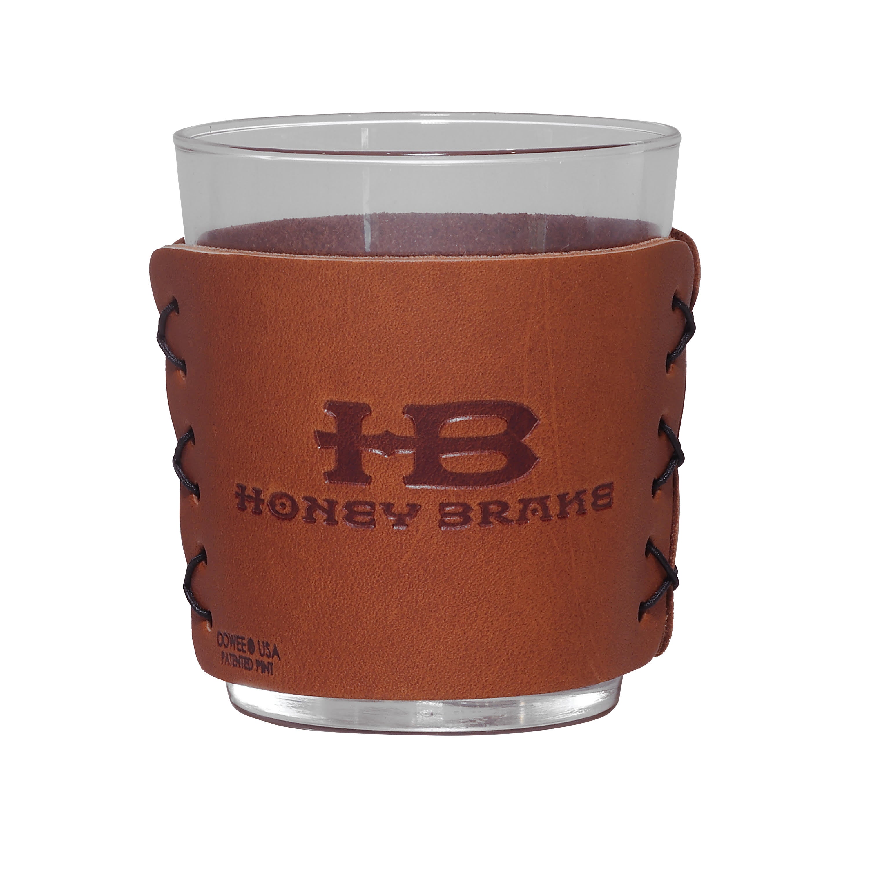 Honey Brake Leather Whiskey Glass Set
