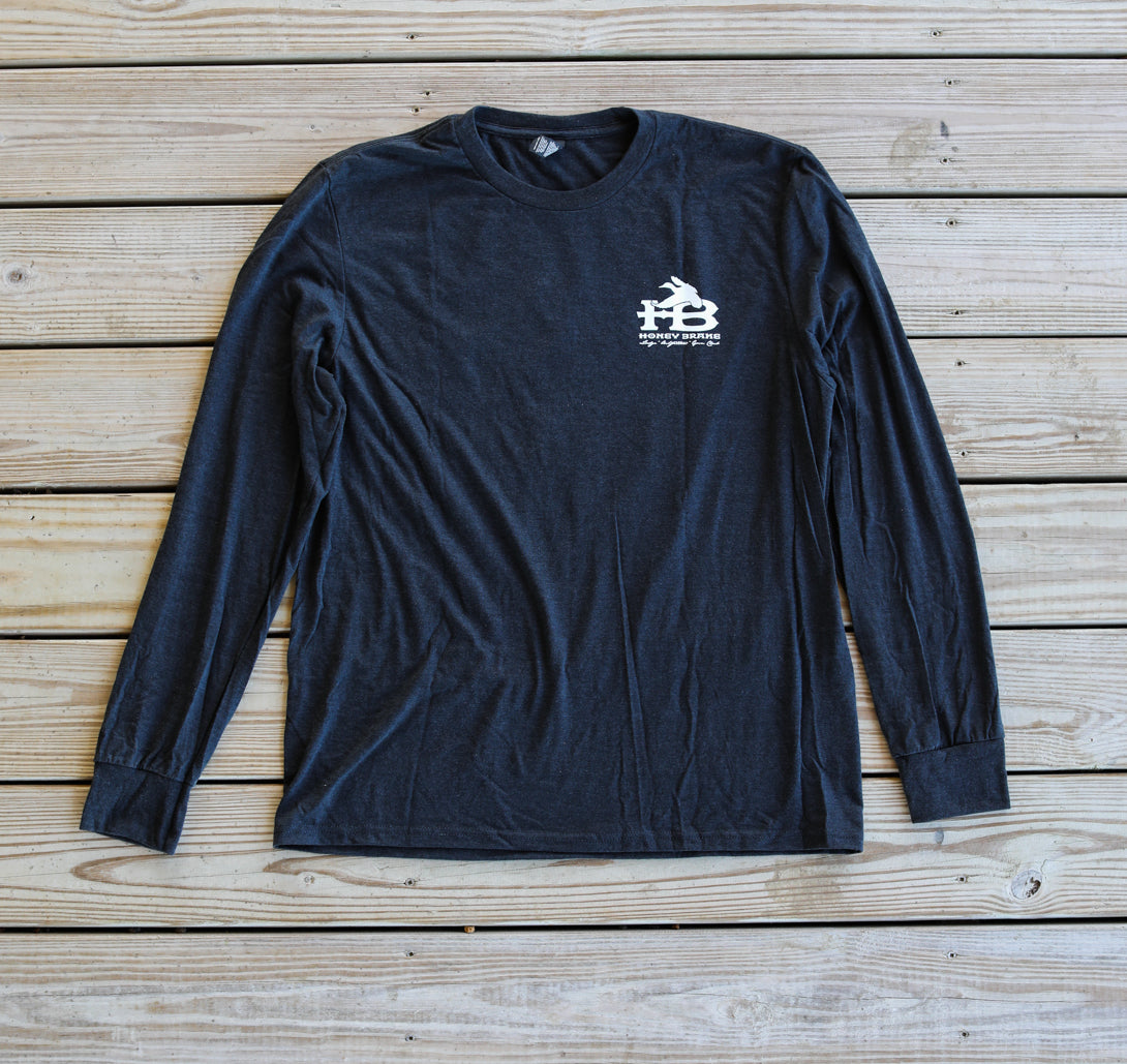 Front ofHB License Plate Long Sleeve T-Shirt Black